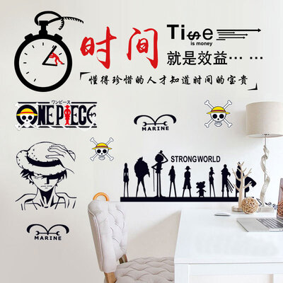 Áp phích đảo hải tặc hoạt hình giấy dán tường giấy dán tường ký túc xá nam tranh dán tường nền phòng ngủ ký túc xá tự dính