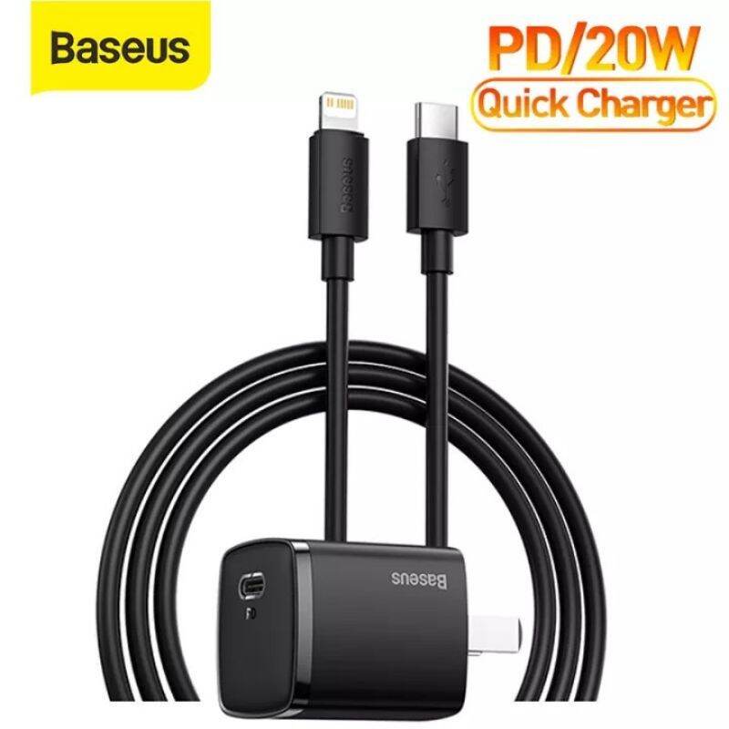 Củ sạc Baseus 20W USB C hỗ trợ sạc nhanh Type C PD cho iPhone 12 Pro Max 11 Mini 8 Plus