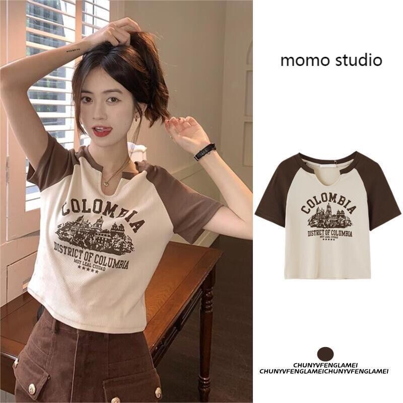 Áo kiểu chữ colom croptop BG