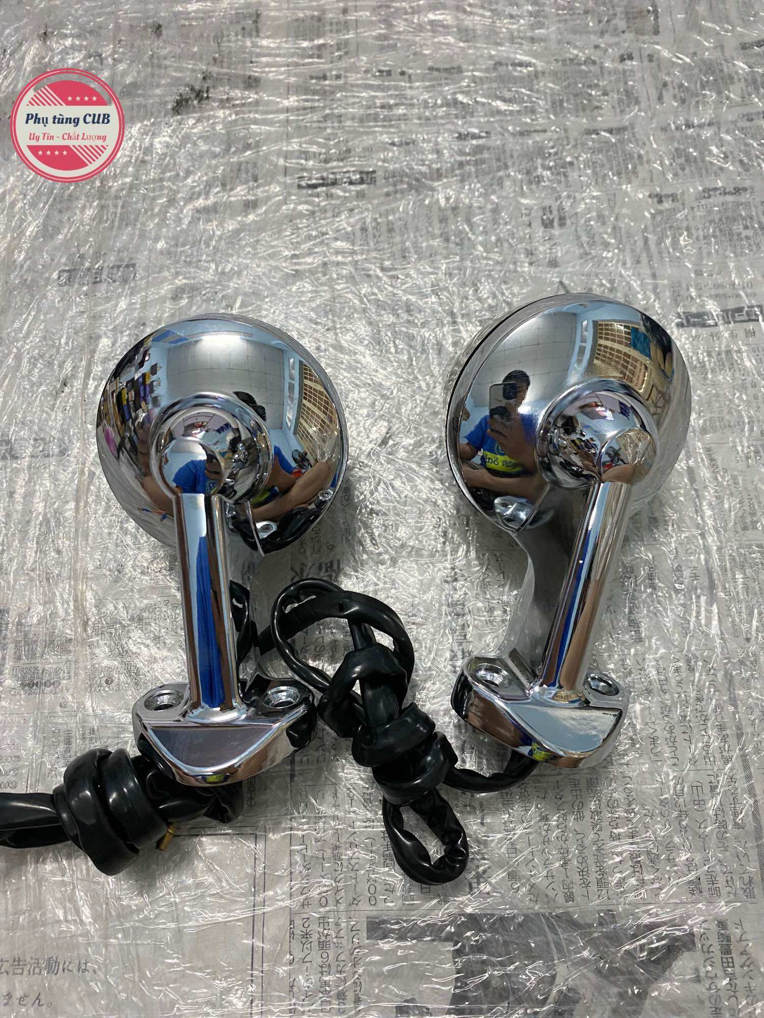 Bộ xi nhan xe cub 78 chụp màu khói ( đế trước inox, sau aitimon)
