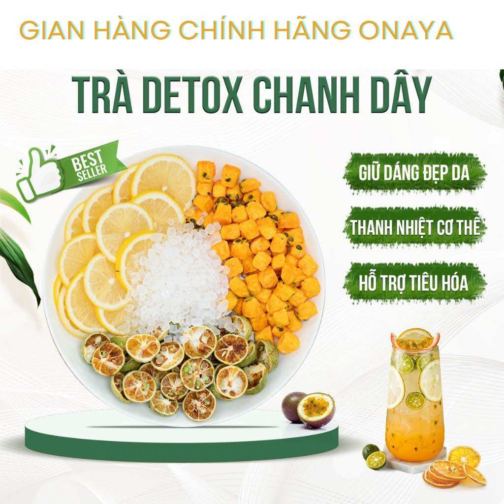 Trà Detox Chanh Dây Kim Quất ONAYA Trắng Da Thanh Nhiệt Cơ Thể, Giải Nhiệt, Bổ Sung Citamin C - Gói 20gram