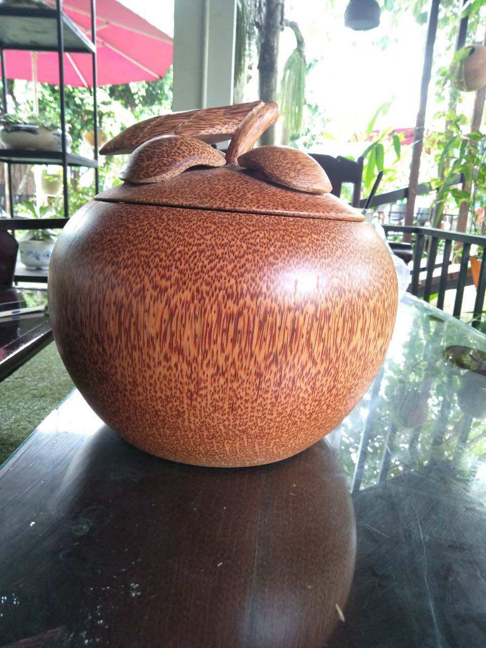 bình ủ giữ ấm bình trà làm từ gỗ dừa