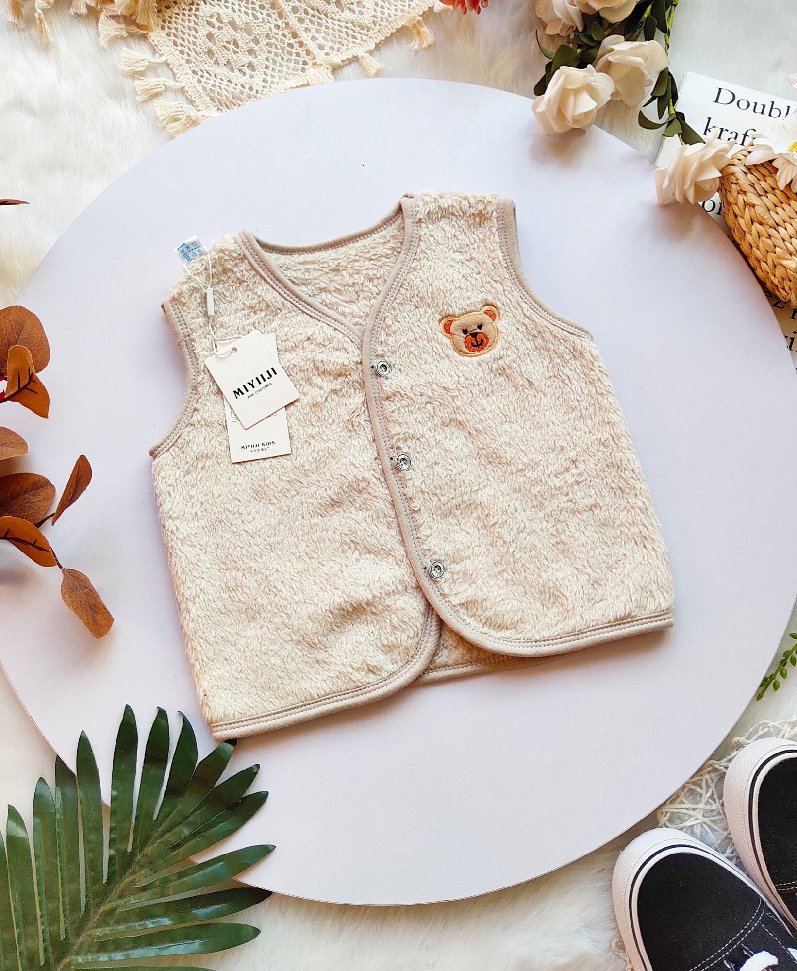 Áo gile lông cừu ấm áp cho bé size 3-8kg
