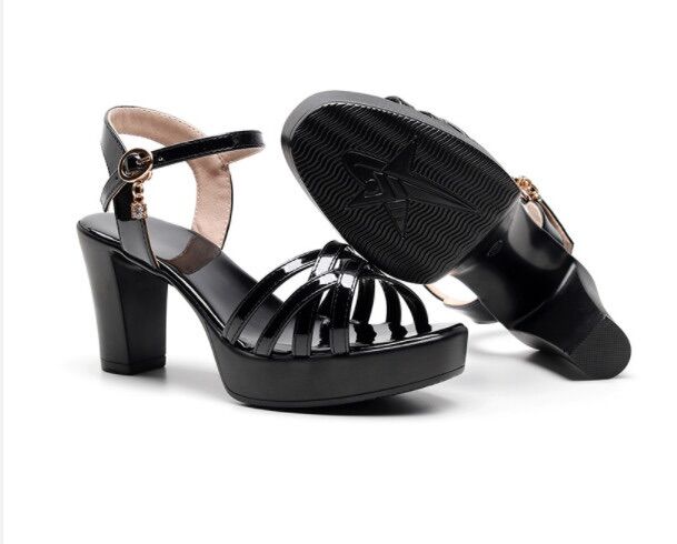 Giày sandal gót vuông quai Đan 7p