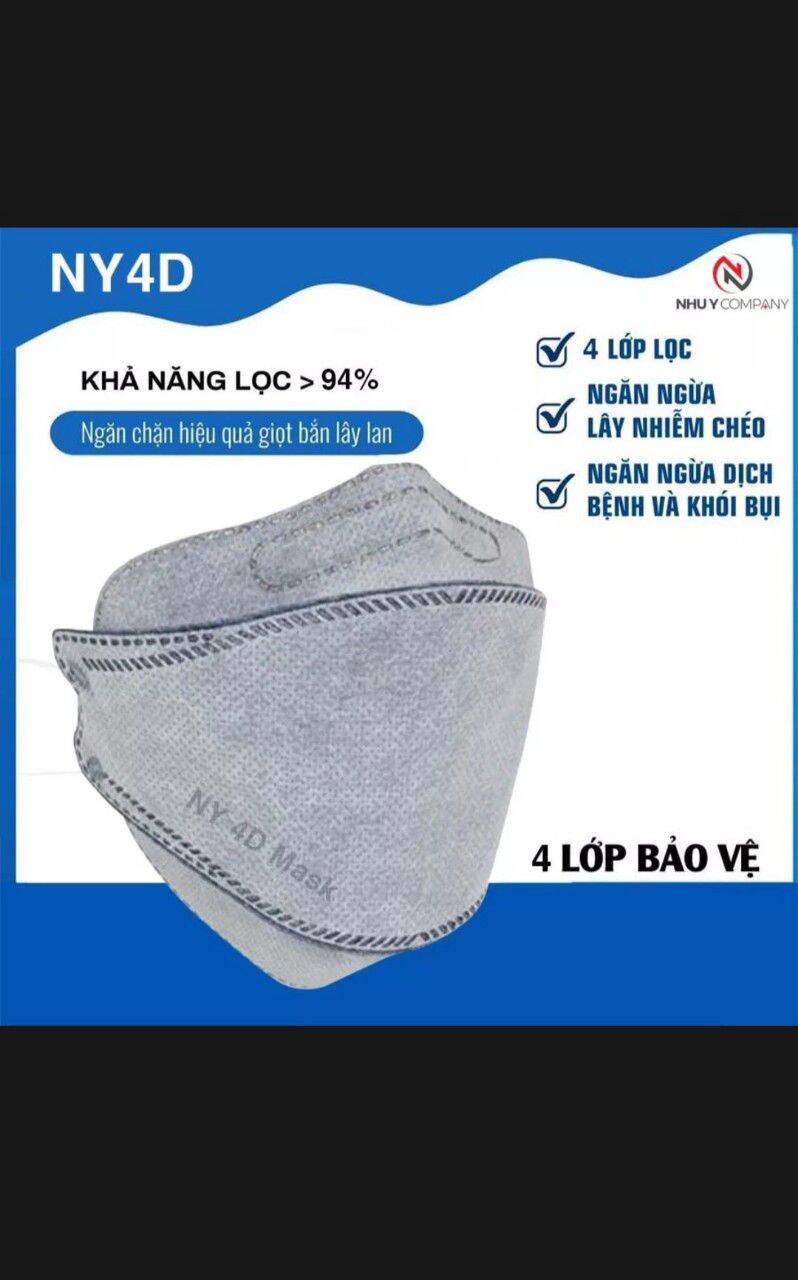 Sỉ 100 cái khẩu trang 4d kháng khuẩn hàng công ty 4.lớp