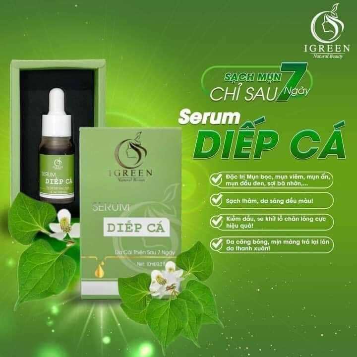 Combo Diếp Cá IGREEN (Sữa rửa mặt + Serum) – Sạch mụn, thâm