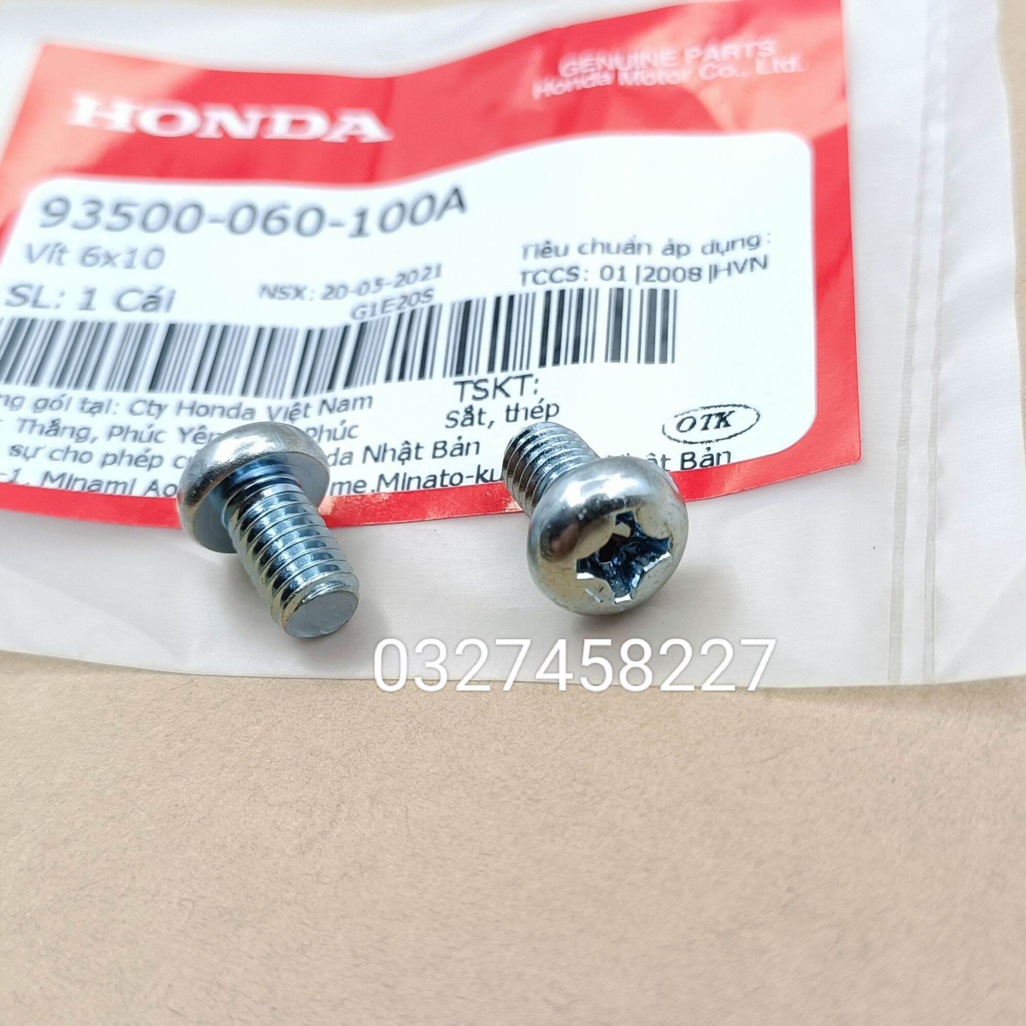 2 ốc bắt ổ khóa điện xe dream zin honda, vít 6x10