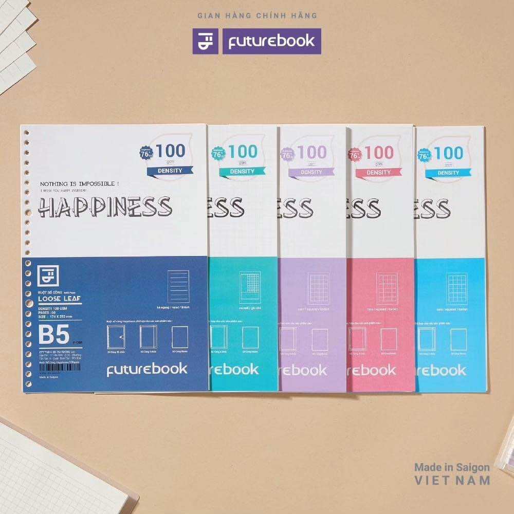 B5 aibasic loose leaf binder notebook 26 rings, refillable with 4 inner optional papers, planner office school supplies, futurebook stationery