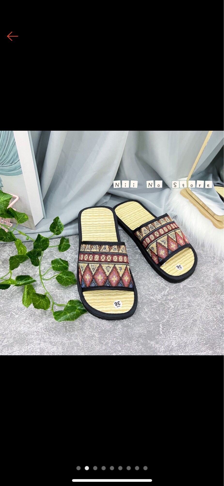 Dép chiếu quai ngang họa tiết thổ cẩm