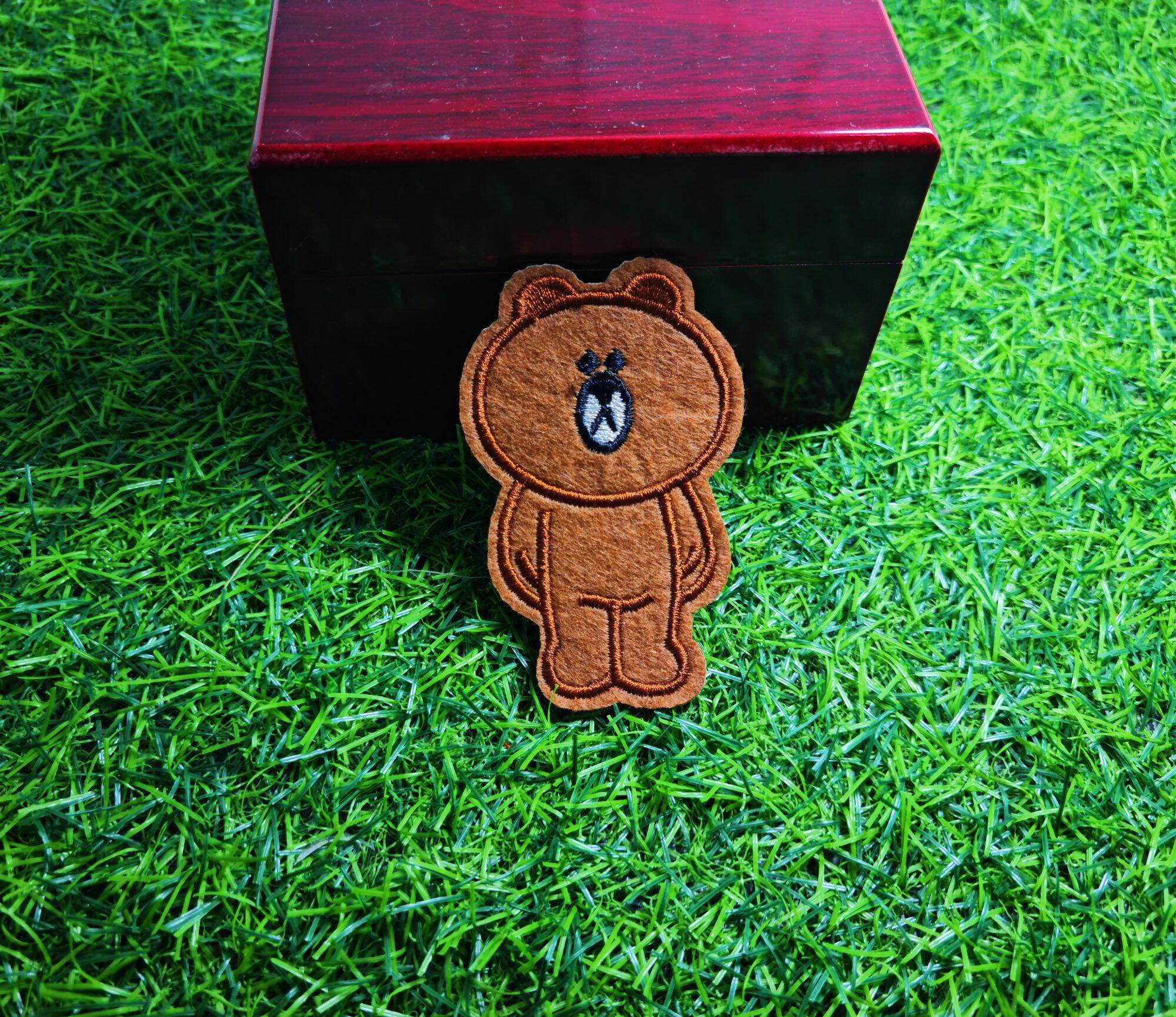 Sticker 2 Miếng Thêu Ủi Họa Tiết  Gấu Mr.Bear  Cao Cấp MS66347