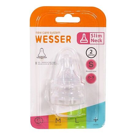 Vỉ 2 Núm Wesser thay bình sữa cổ hẹp