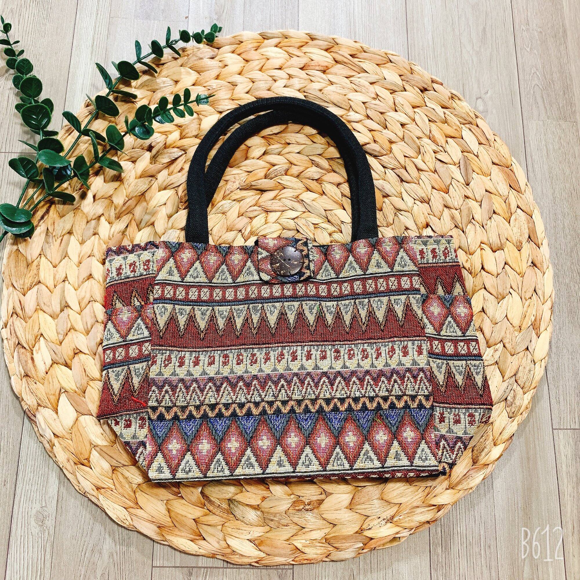 Túi thổ Cẩm sọc cúc dừa