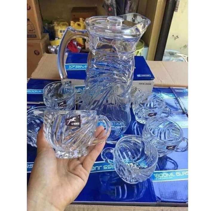 Bộ một bình và 6 cốc thuỷ tinh