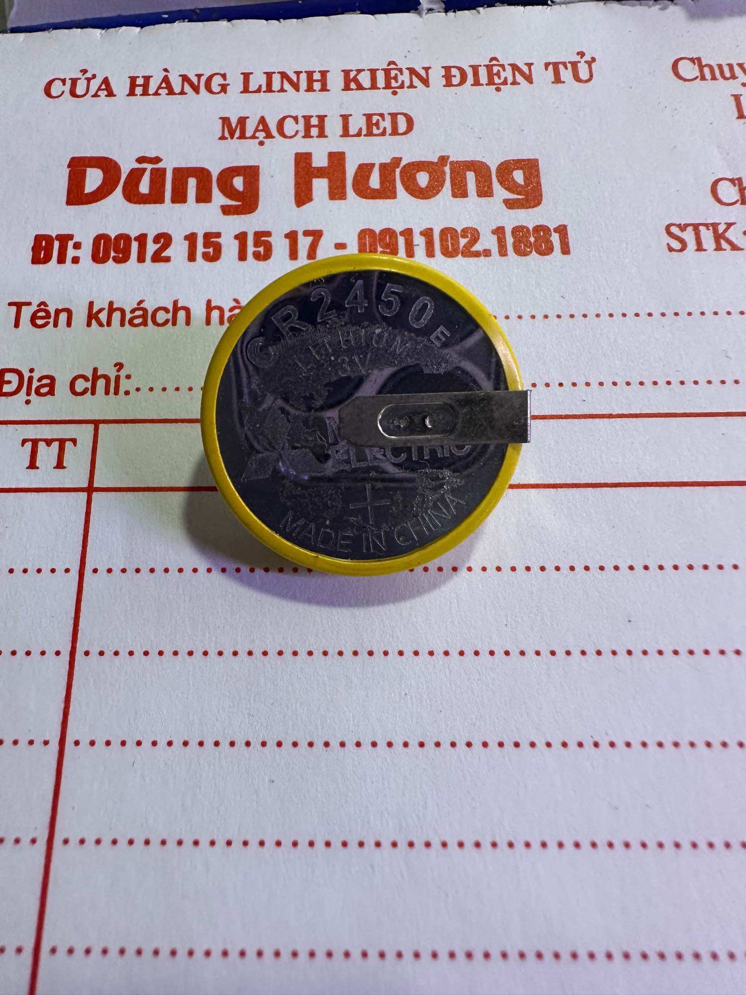 Pin 3V - CR2450 Loại Có Chân Hàn