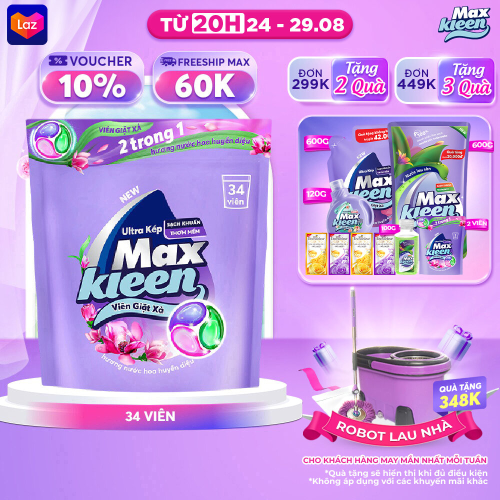 Túi Viên Giặt Xả MaxKleen Hương Nước Hoa Huyền Diệu