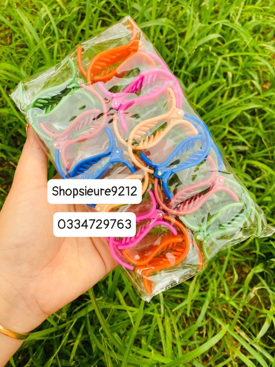 Sét 12 kẹp tóc càng cua nữ 3răng-5răng NHÁM