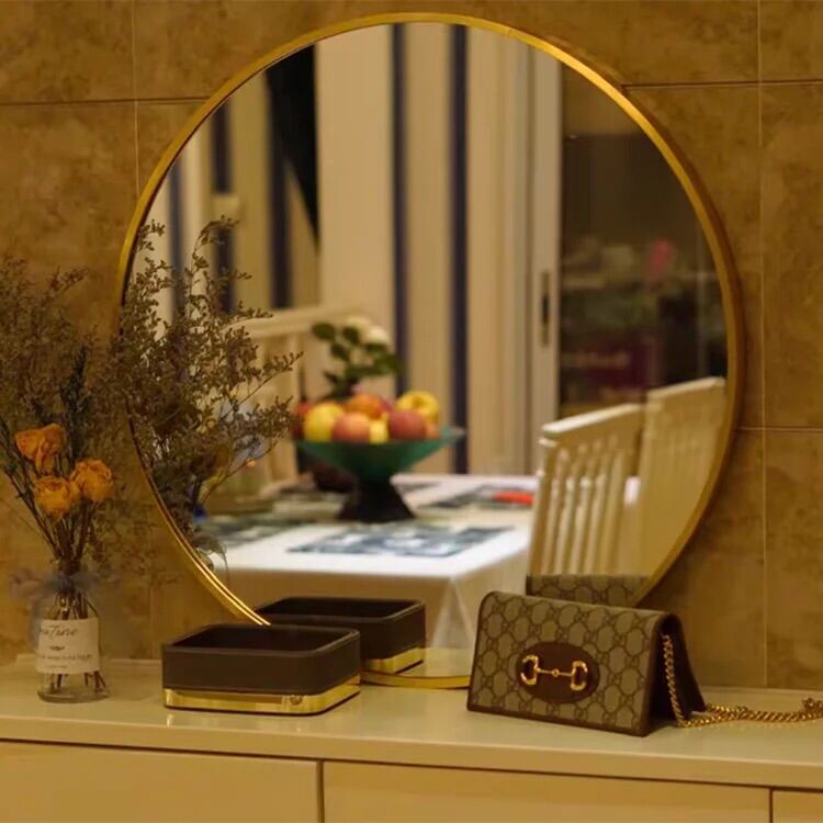 Gương tròn viền vàng , gương nhà tắm cao cấp nhập khẩu siêu bền, siêu nhẹ,không bay tróc màu, phôi...