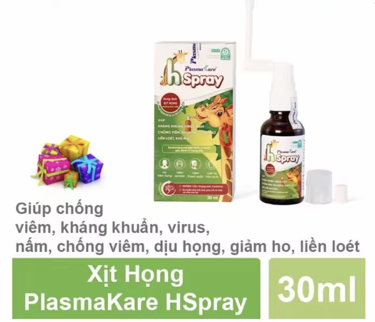 XỊT HỌNG PlasmaKare H-Spray 30ml - Giảm nhanh đau rát họng