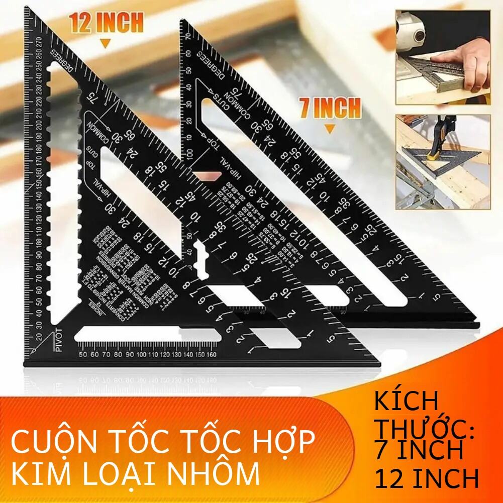 Hợp Kim Kim Loại Rafter Vuông Thợ Mộc Thước Đo 7 ''/12'' Tam Giác Thước Cho Chế Biến Gỗ Và Bố Trí Đo Công Cụ