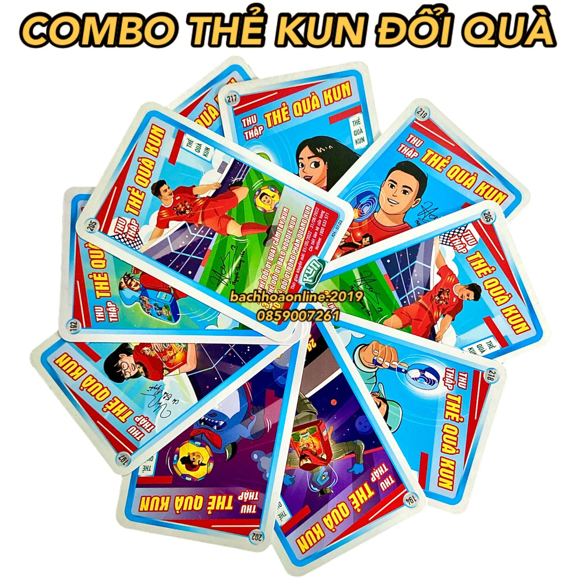 COMBO 24,36,40 THẺ KUN ĐỔI QUÀ QUẠT KUN CẦM TAY, BALO KUN HOODIE, BÓNG KUN PHẢN QUANG