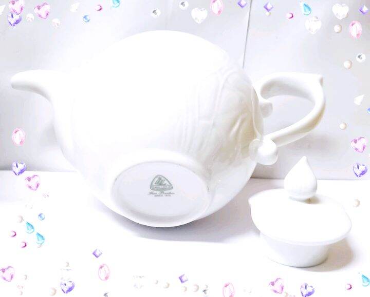 Bình trà sen trắng 0.7l sứ trắng Minh . Long 1