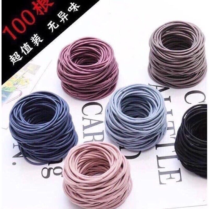 [Hcm]Bag of 100 Elastic Bands with Free Chip Bag for Women (Adults)