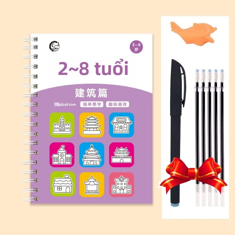 Sách Tập Vẽ Theo Rãnh Cho Trẻ Em Sách Luyện Tập Cơ Bản Dành Cho Trẻ Mẫu Giáo 3-8 Tuổi