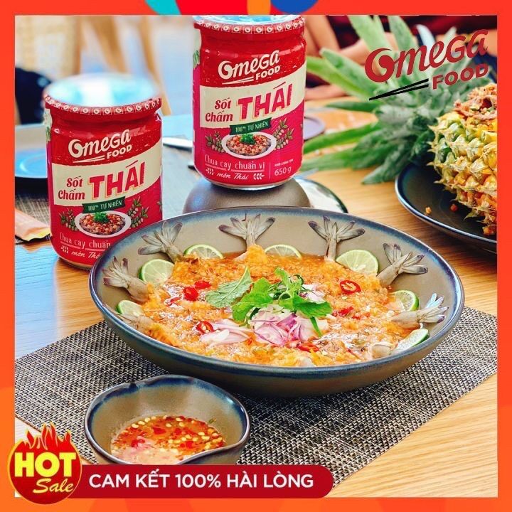 Combo 4 chai sốt chấm thái lan ăn kèm hải sản tươi sống chuẩn vị chua cay hiệu omega food 4* 100ml