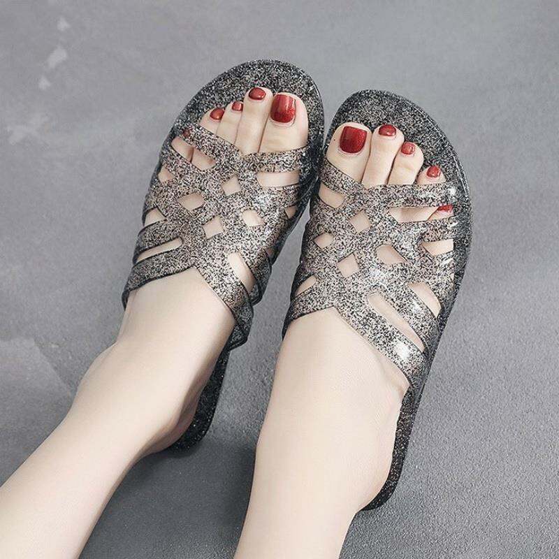 Dép Nhựa Trong Suốt Đế Cao Su Chống Trượt Cho Nữ Dép Đi Trong Nhà Dép Đế Bằng Đế Cao Su Dép Đế Phẳng Cho Trẻ Em