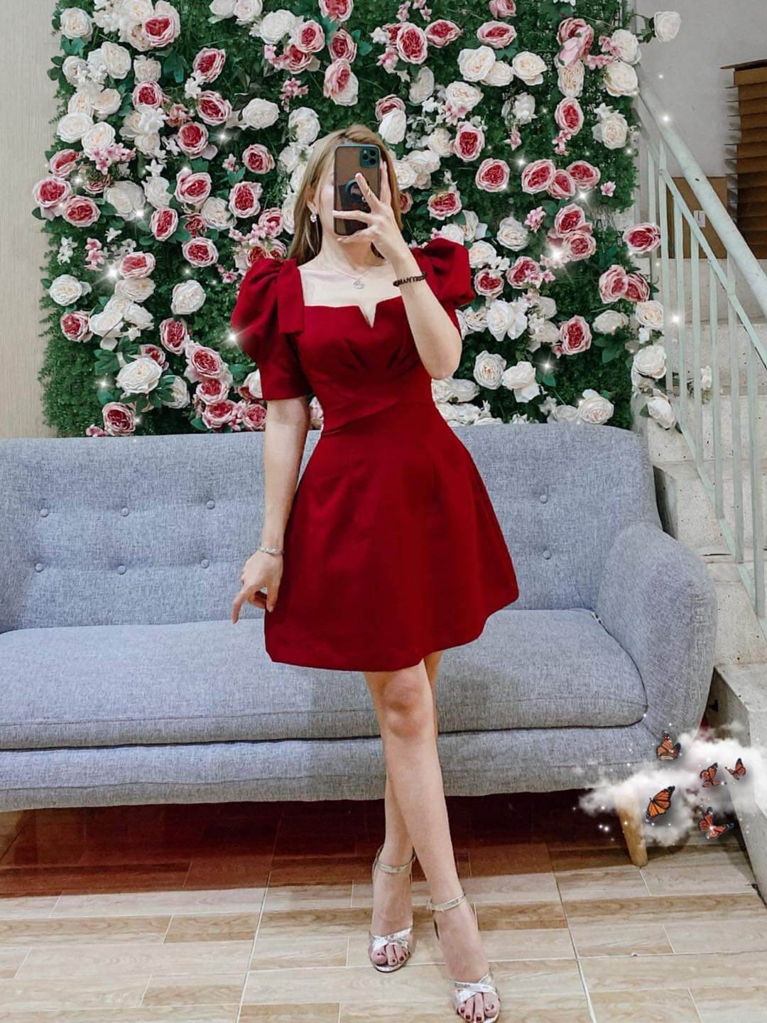 Đầm dự tiệc chéo ngực nơ tay Mar Dress