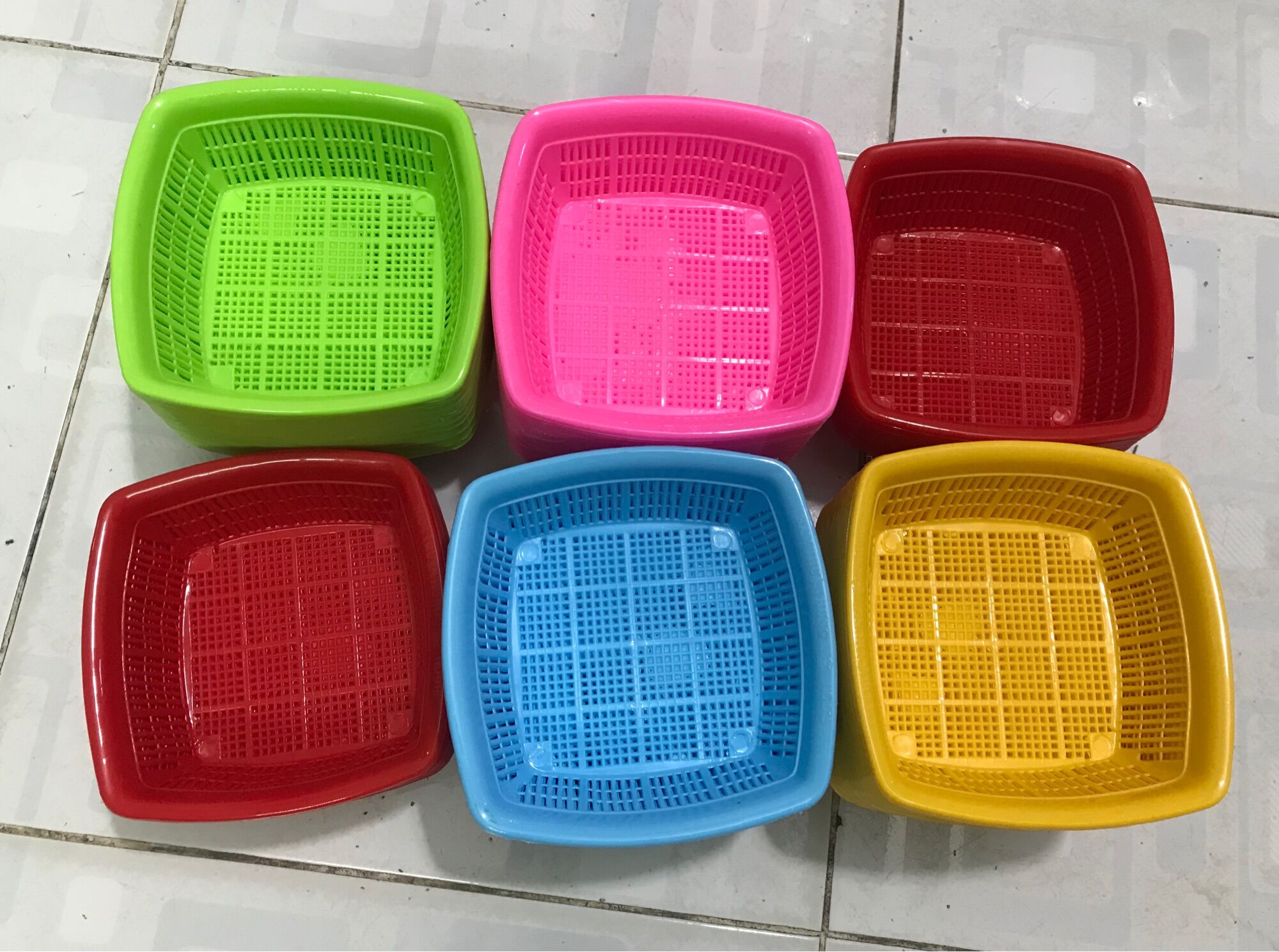 💥Set 5 Rổ VUÔNG, Cở Nhỏ, Mini Nhiều Màu (Kt: 15*5cm)
