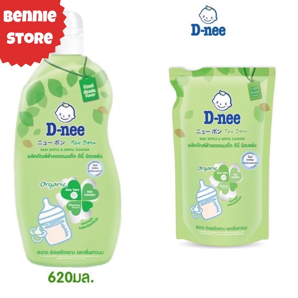 Nước rửa bình sữa Dnee Thái Lan 620ml , Nước rửa bình, xúc bình cho bé chính hãng
