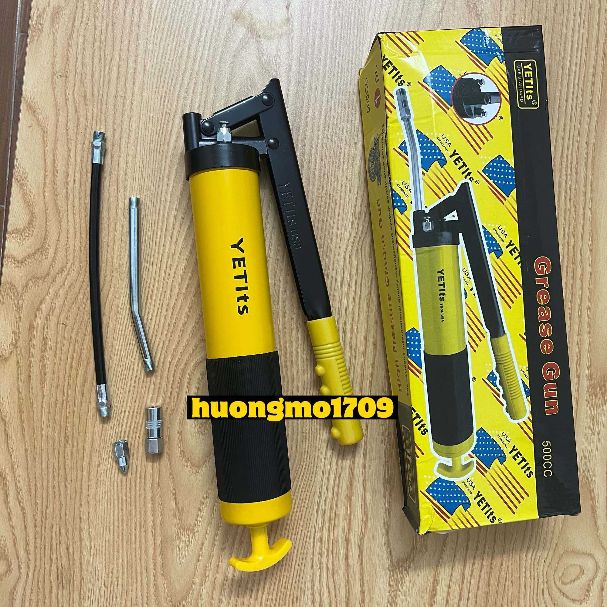 Bơm mỡ tay yeti 500cc kèm 2 đầu vòi. súng bơm mỡ cao cấp
