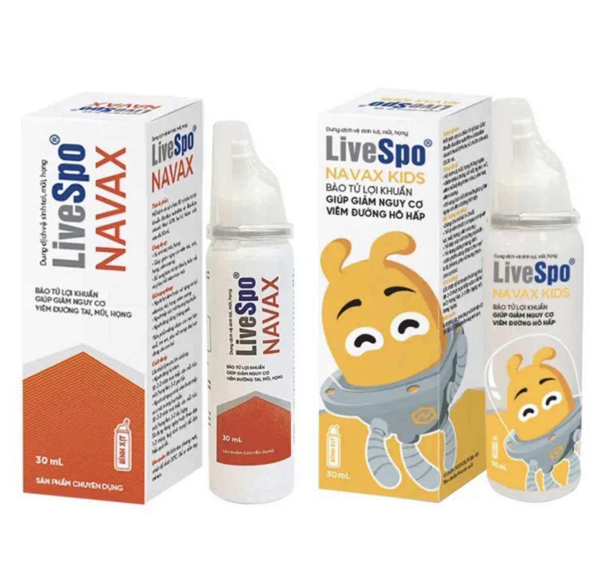 Xịt mũi vệ sinh hằng ngày livespo navax kids tiện dụng