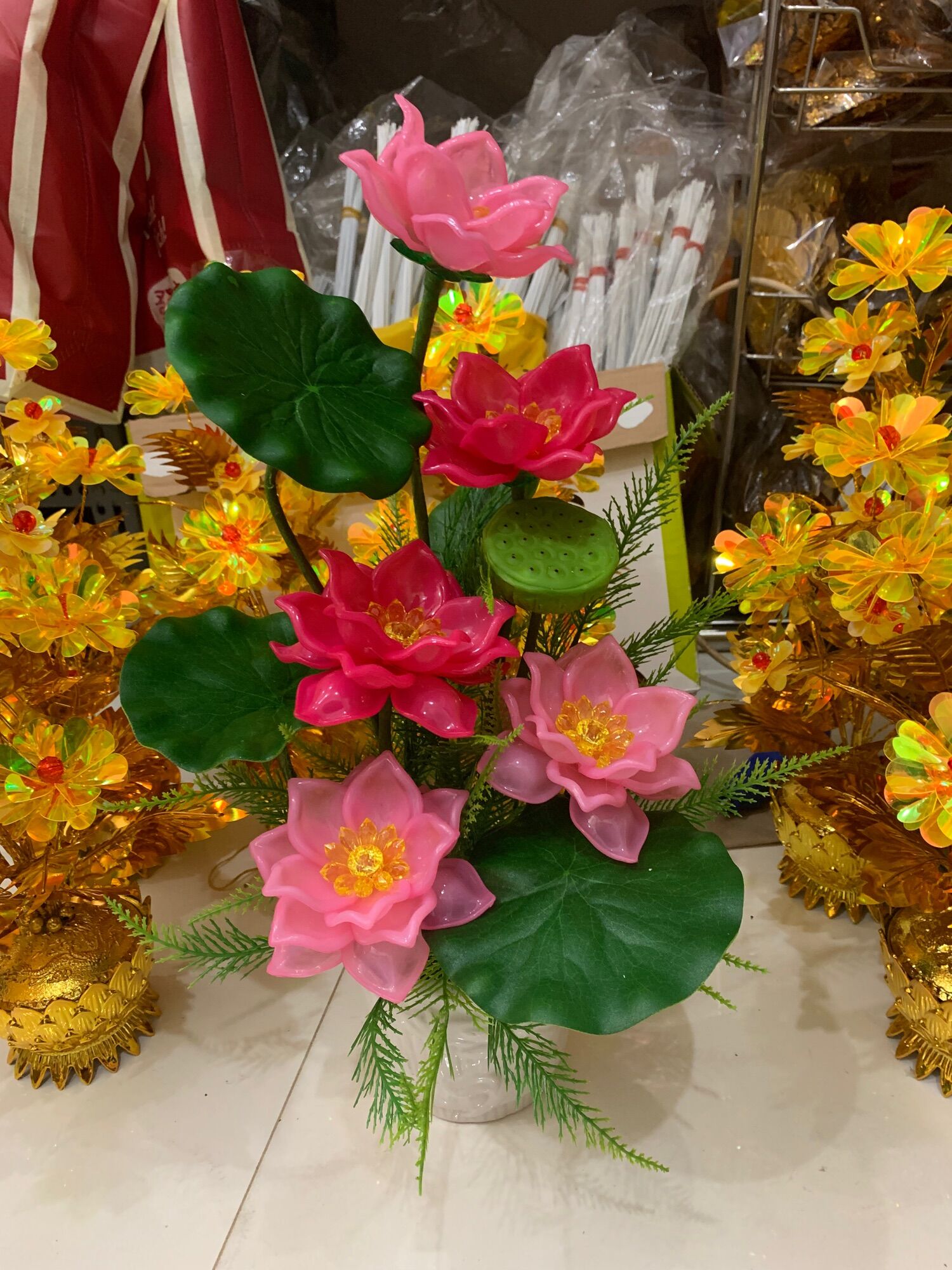 Chậu hoa pha lê- Hoa sen