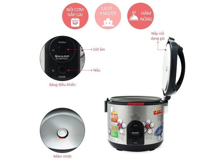 Sharp 1.8 Liter Rice Cooker Ks-Nr191Stv [Genuine Products with 12 Months Warranty]