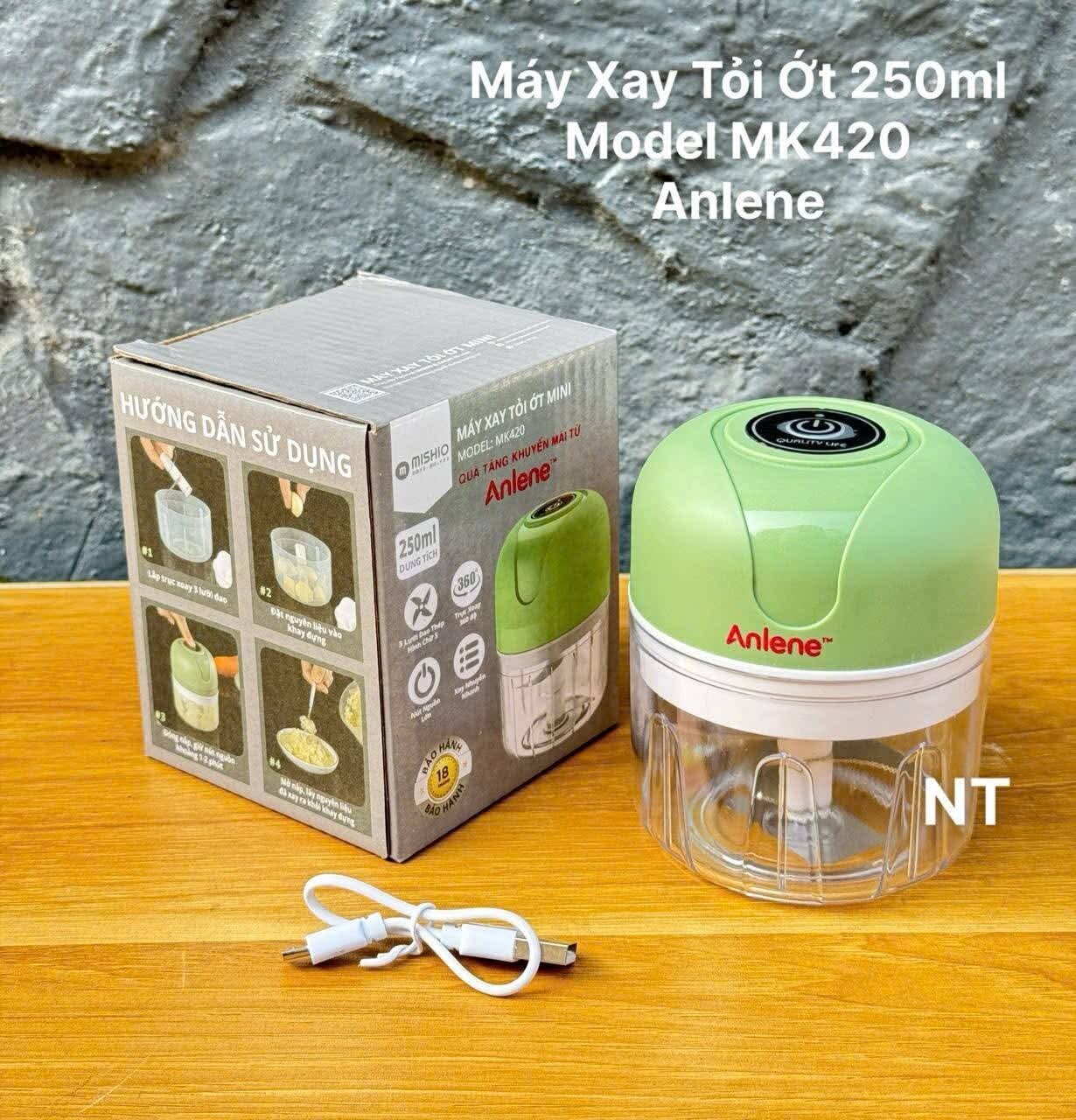 máy xay tỏi ớt mini mishio mk420 ( tích điện)