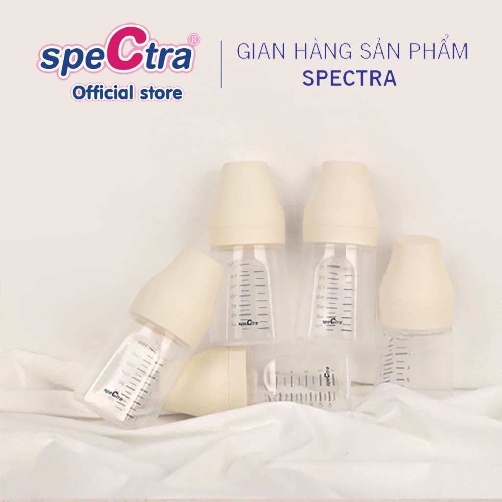 (Mẫu mới) Bộ 2 bình trữ sữa CỔ RỘNG không BPA 160ml (kèm nắp đậy chống bụi) - Spectra M1, M2, S1, S2, Q, 9S, 9plus (Made in Korea) SPT U1520