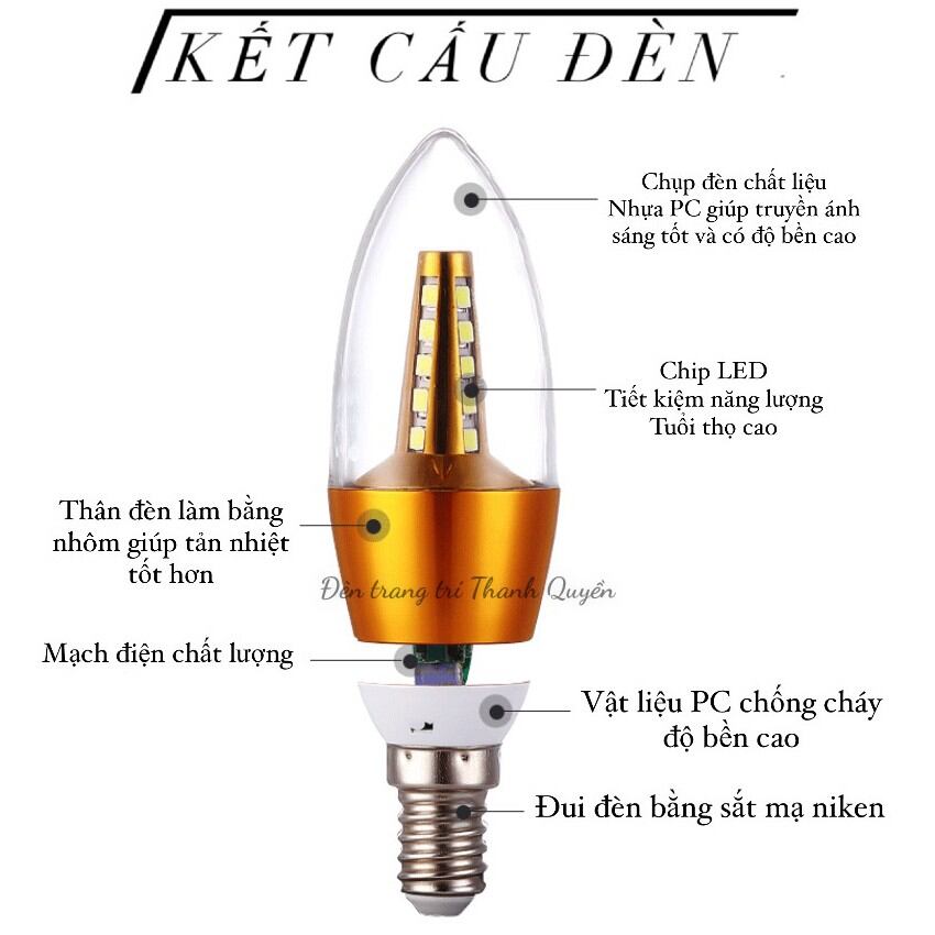 Bóng led quả nhót 5w đuôi E14, E27 trắng vàng.