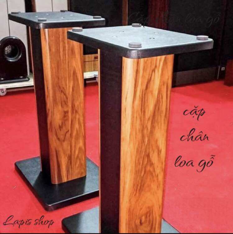 2 chân loa gỗ bookshepf, chân loa đứng cao 25cm - 85cm