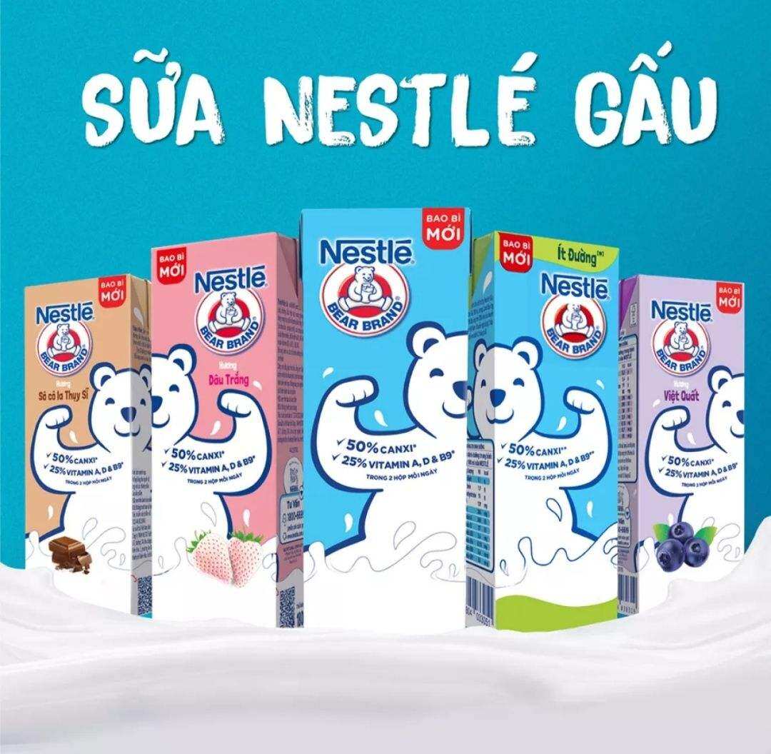 Combo 1 Lốc Sữa Nestle' Gấu Có Đường 115ml