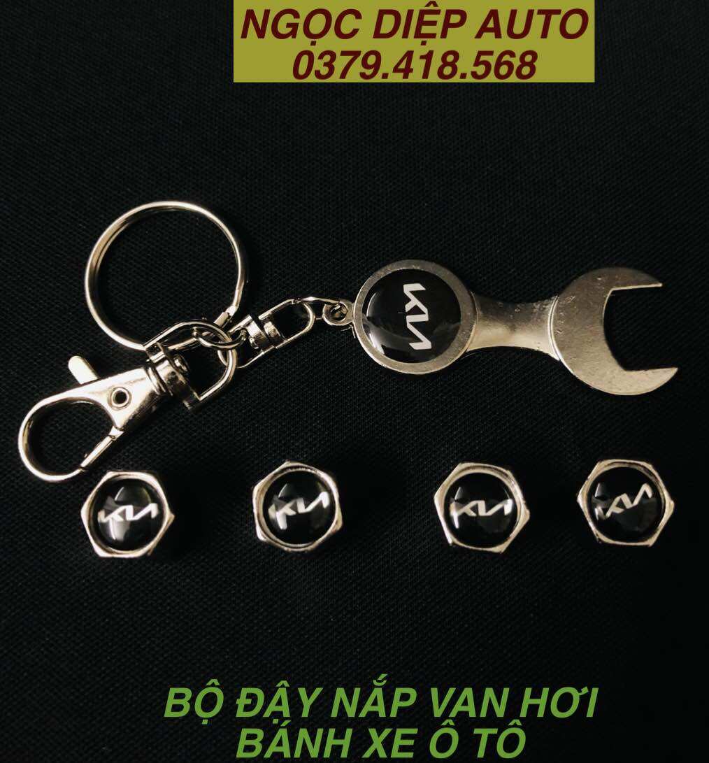Bộ nắp đậy van hơi ô tô Kia-Dụng cụ siết mở,4 nắp đậy van hơi