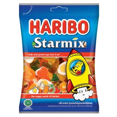 Haribo goldbears, happy Cola, Starmix, worms 80gr (full flavor) chip