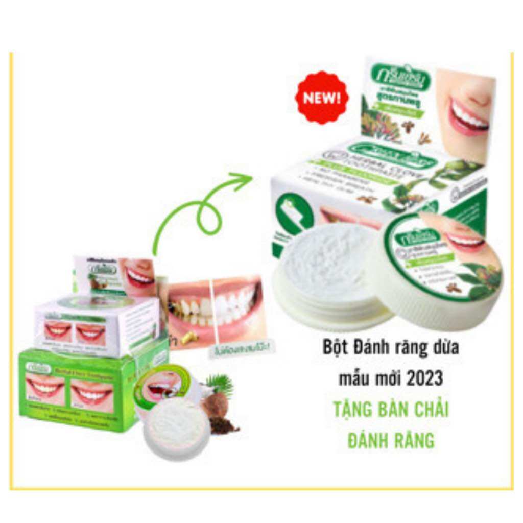 Kem trắng răng green herb thái lan 25gr tặng bàn chải đánh răng