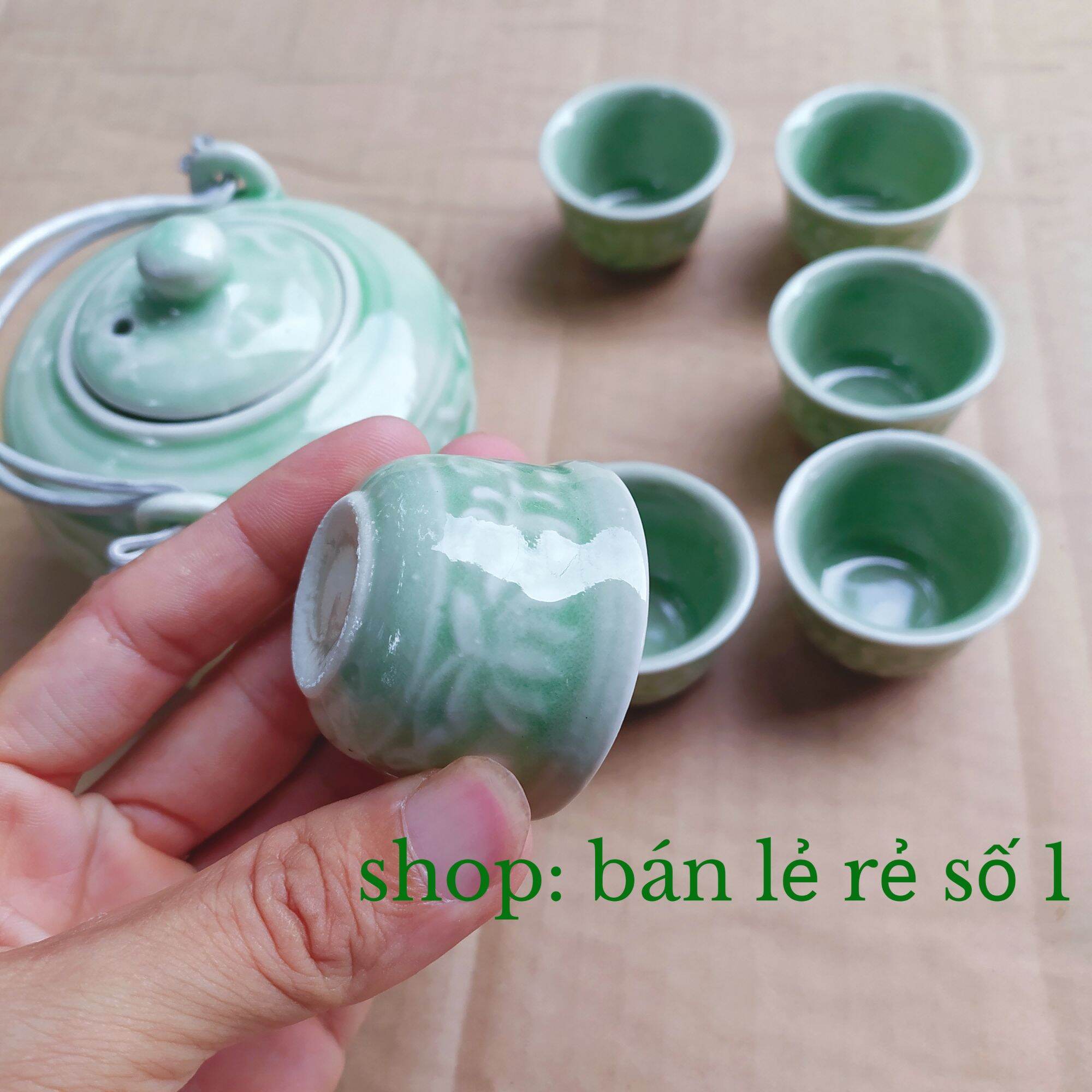 Ấm trà và chén trà gốm sứ bát tràng cao cấp Việt Nam