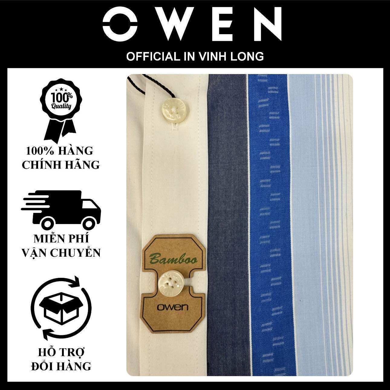 Áo sơ mi dài tay Owen form RegularFit ôm còn size 42 (AR80038D)