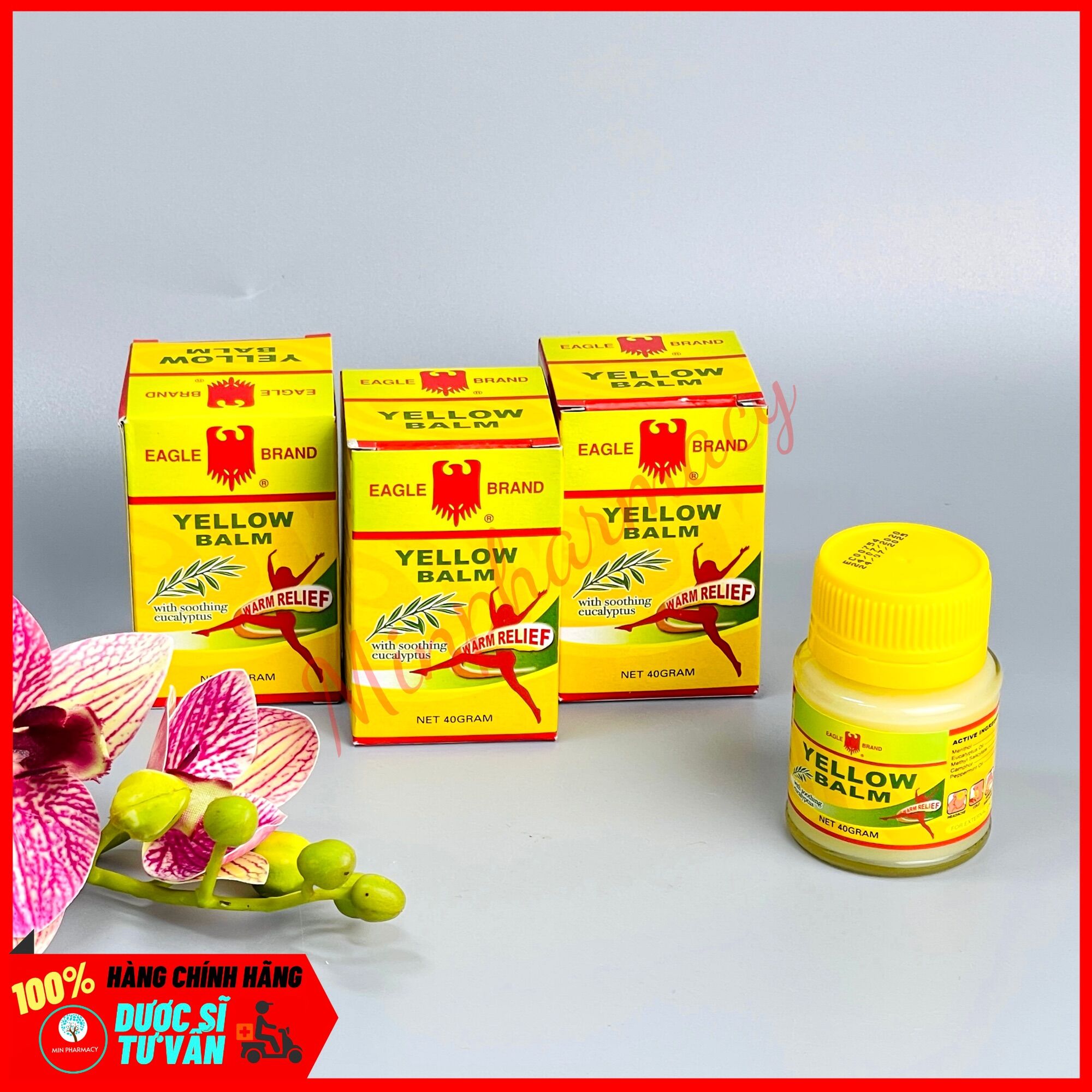 Dầu Cù Là Con Ó EAGLE YELLOW BALM Lọ 40g - Minpharmacy
