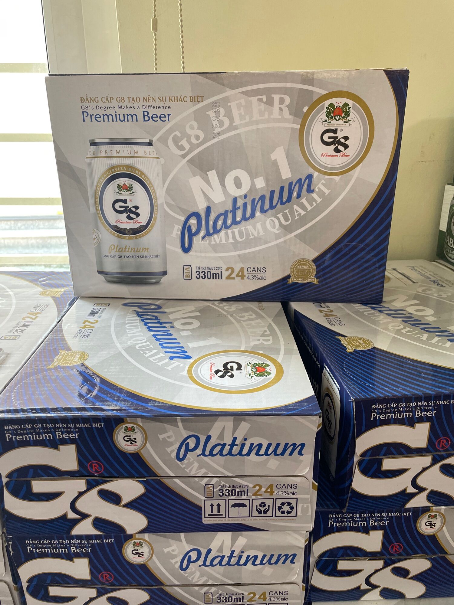 G8 plantinum - 24 cans - 330ml - 4.3% alc - bia việt