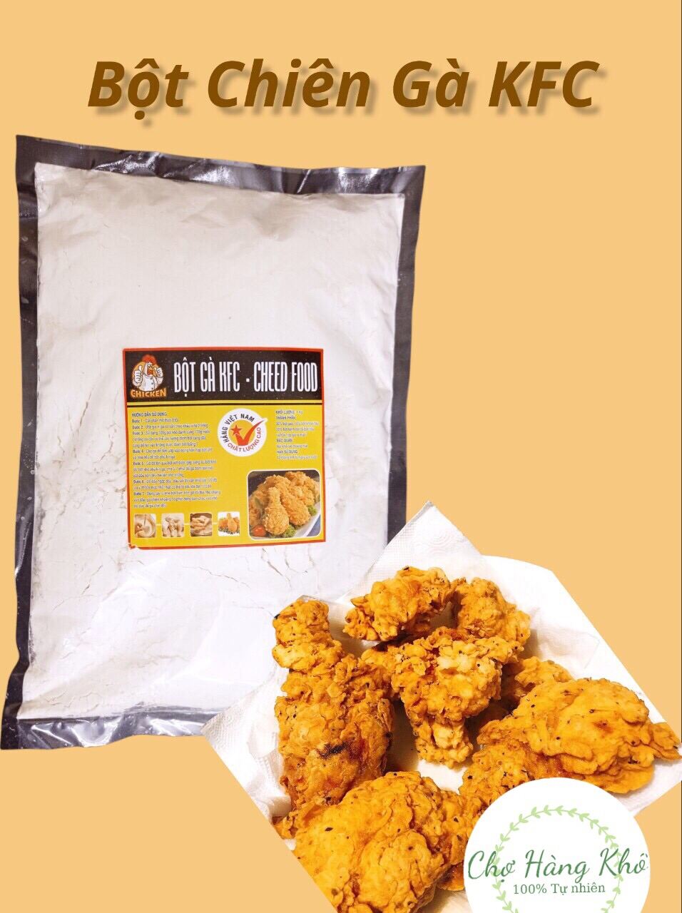 Bột Chiên Gà KFC/Bột chiên giòn set 350g chiên 1kg thịt gà