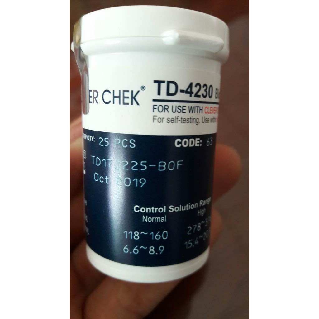 Que thử đường huyết CLEVER CHECK hộp/25